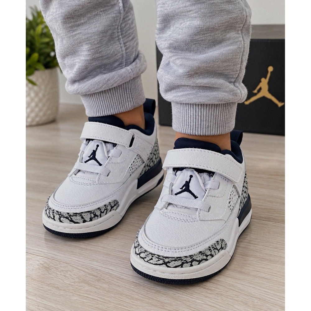 Jordan Spizike Low TD Unisex Kids Sneakers Size 7C White Obsidian FQ3952-104